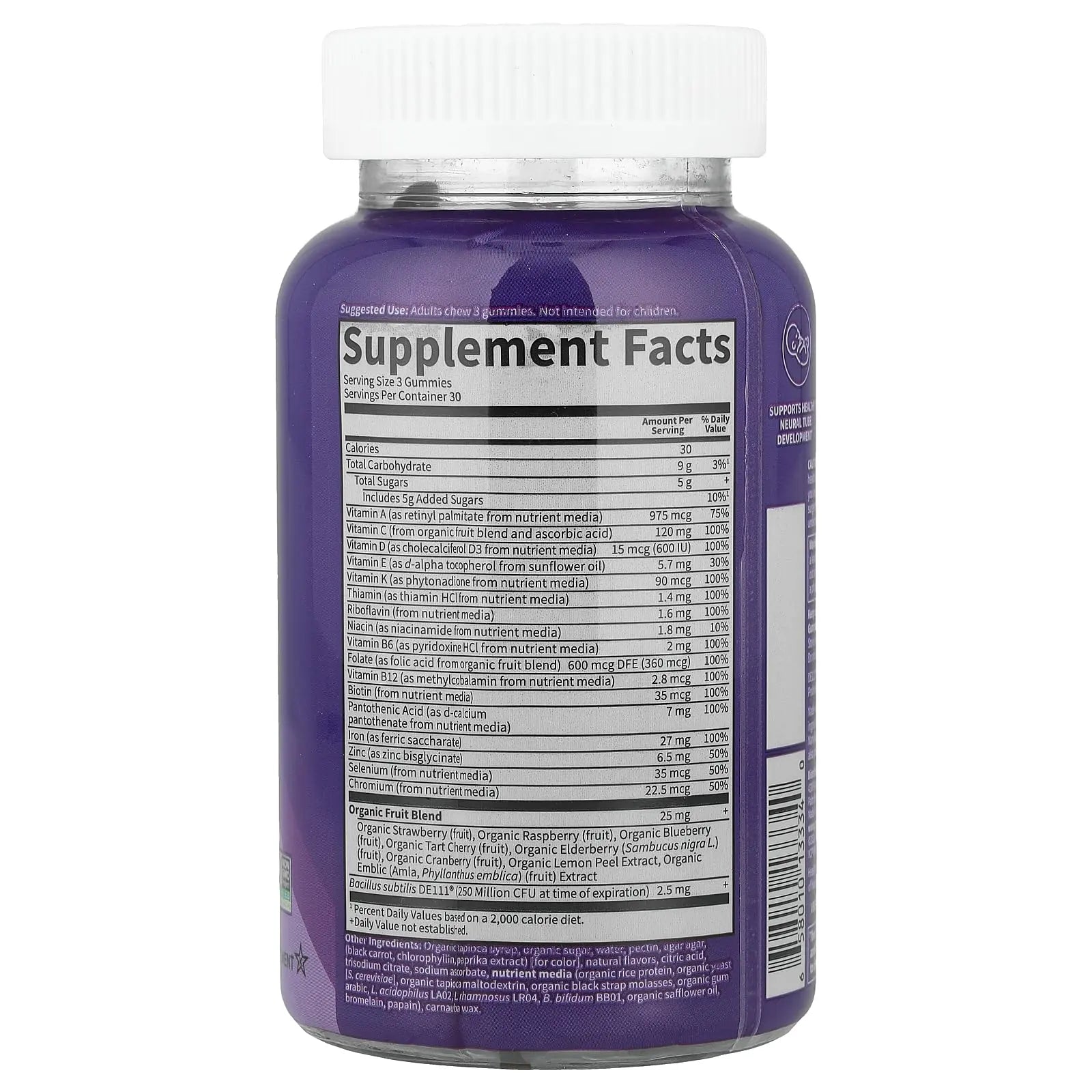 Essential Prenatal Gummy Vitamins for Women with Iron: Folate, Biotin, D3 & B12 + Probiotics for Digestion, Vitamin Code Multivitamin Garden of Life