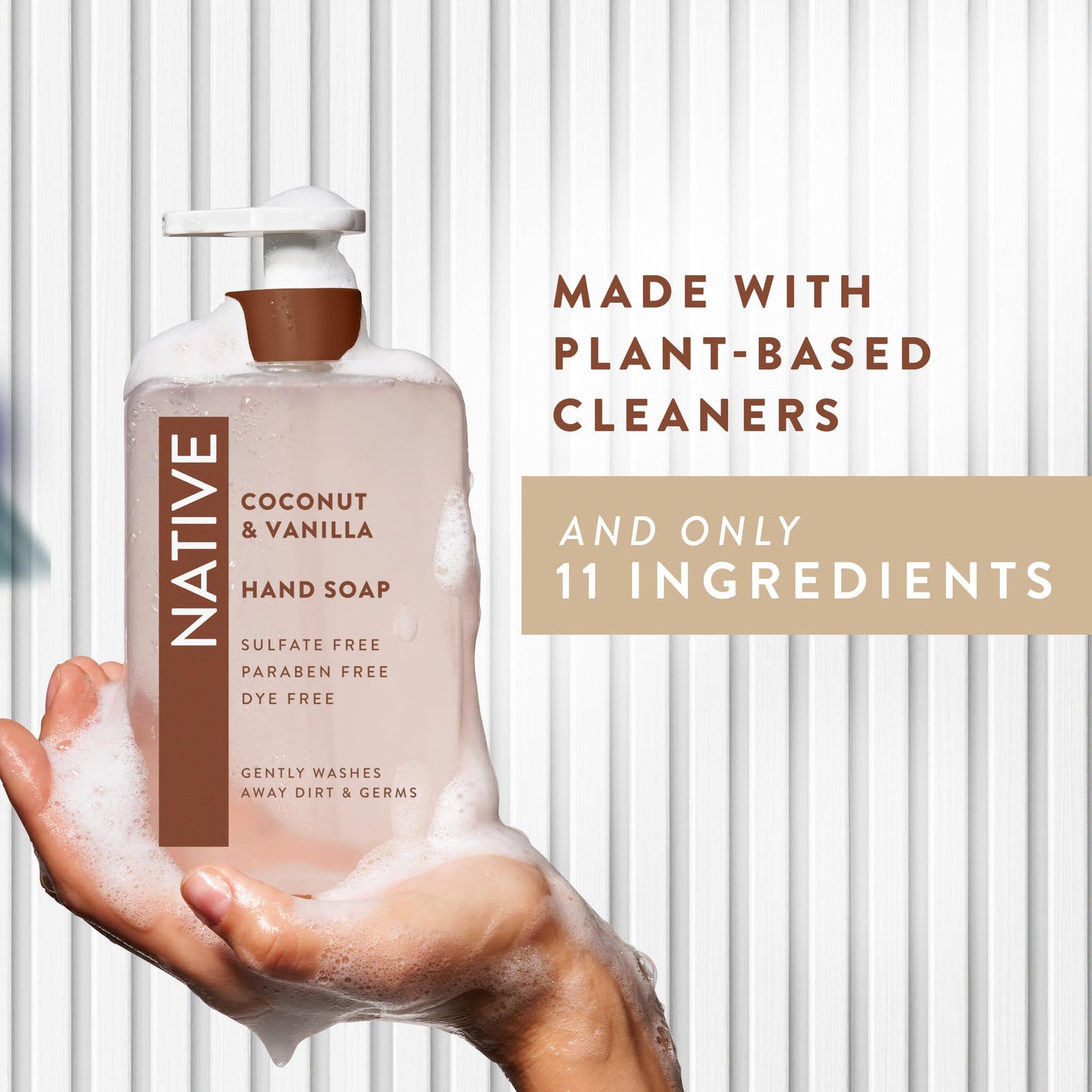 Native Liquid Hand Soap, Coconut & Vanilla Scent, Non-Drying Formula for Soft, Smooth Hands