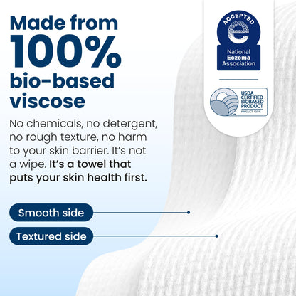 Clean Skin Club Clean Towels XL®, Travel Pack 100% USDA Biobased Disposable Face Towel