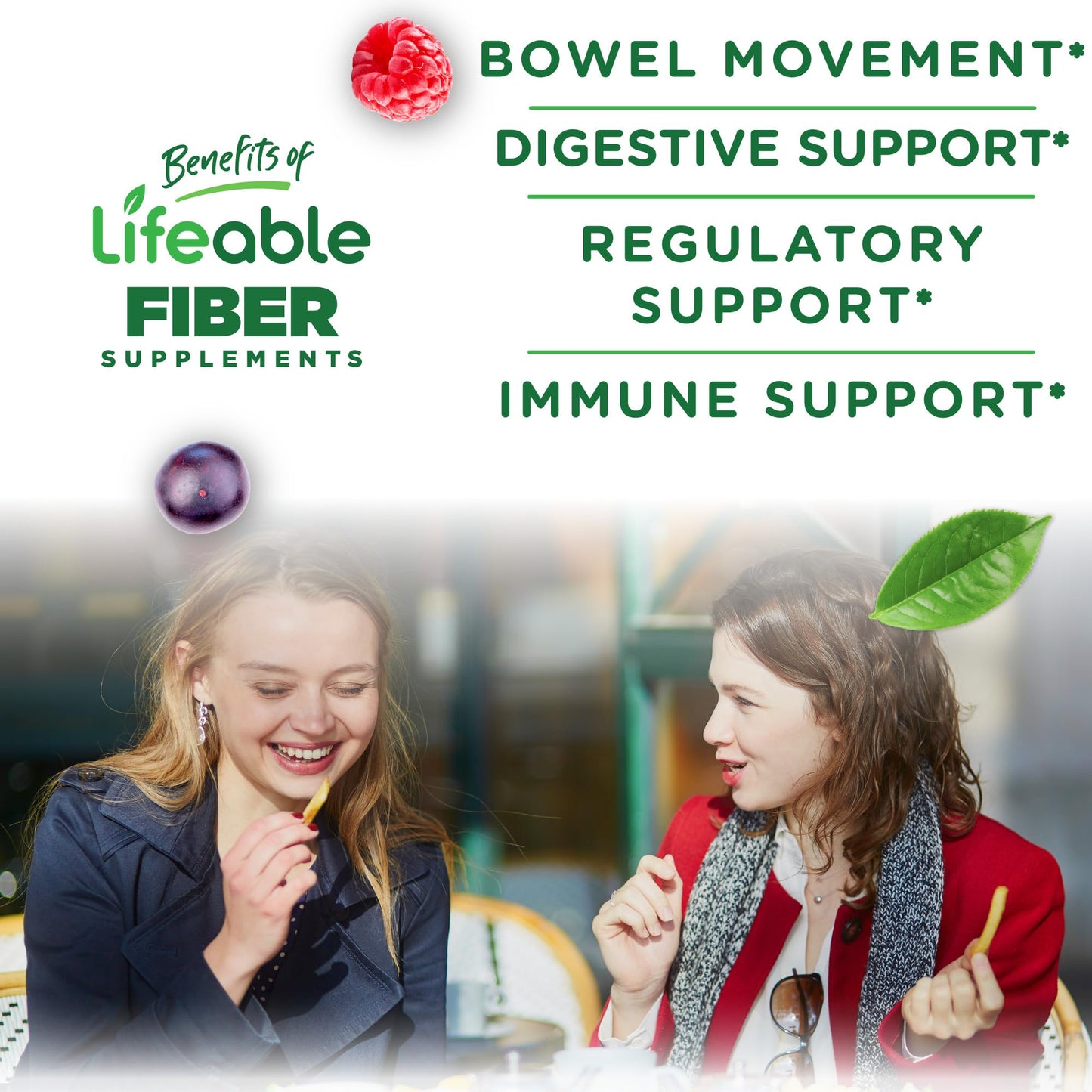 Lifeable Prebiotic Fiber Gummies for Adults | 5g | Great Tasting Fiber Supplement Gummies | Prebiotic Gummies for Digestive Health