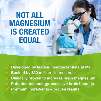 Magtein - Magnesium L-Threonate Supplement, Memory, Focus, Sleep & Brain Health Formula for Men & Women, Cognitive Support for Adults
