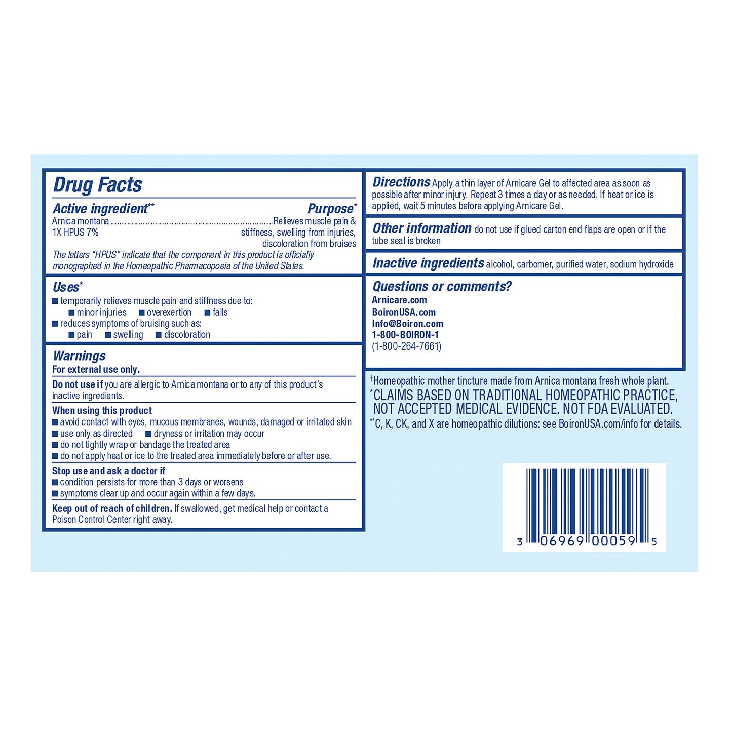 Boiron Arnicare Gel for Joint Pain, Muscle Pain, Swelling, Soreness, and Stiffness - Non-greasy and Fragrance-Free - 2.6 oz BoironBuy Supplements Australia