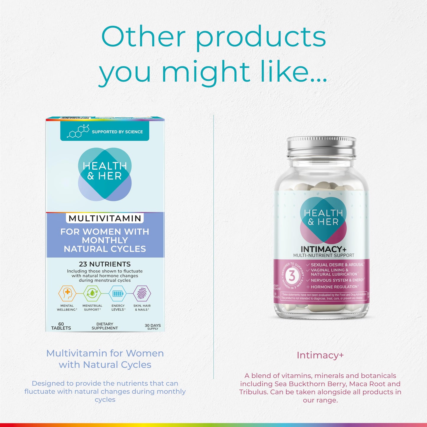 Health & Her Multivitamin Supplement for Women Taking Birth Control - Nutrition Support - 1 Month Supply, 60 Tablets - Vegan & Gluten Free Health and HerBuy Supplements Australia