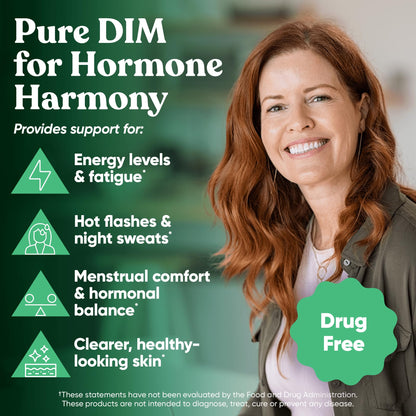DIM Supplement Pure 200 Mg for Women or Men - Estrogen Hormone Balance Supplement for Energy, Fatigue, Stress, Menopause, Hot Flashes - Enhanced Bioavailability BioPerine - 60 Vegan Soft Capsules Eu Natural buy supplements Au