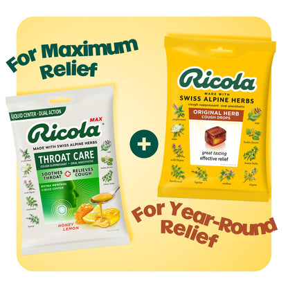 Ricola Original Herb Cough Drops with Menthol - Cough and Sore Throat Relief - 45 Count - Herbal Throat Lozenges Ricola buy supplements Au