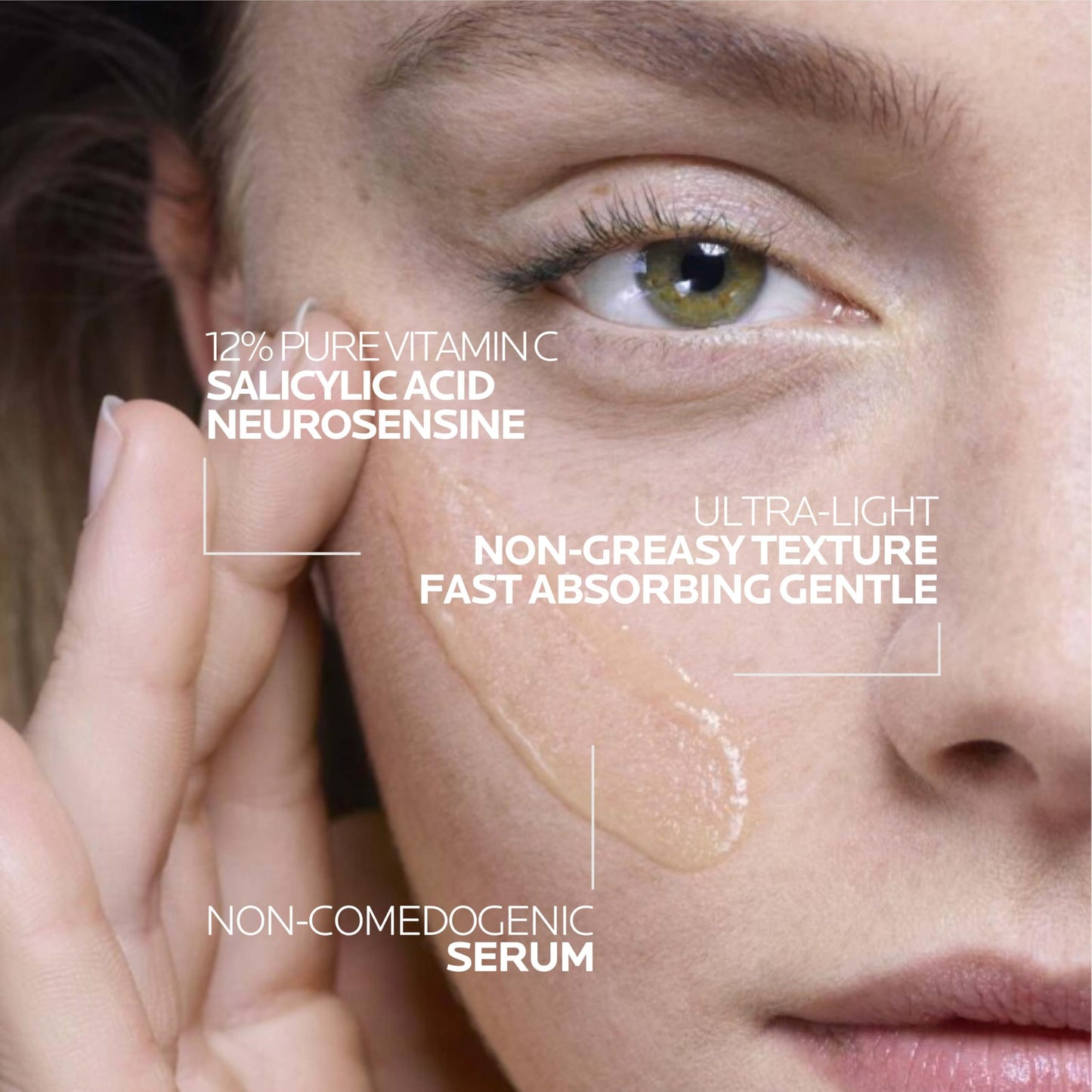 La Roche-Posay Pure Vitamin C Serum For Face With Hyaluronic Acid & Salicylic Acid, Hydrating & Brightening Serum