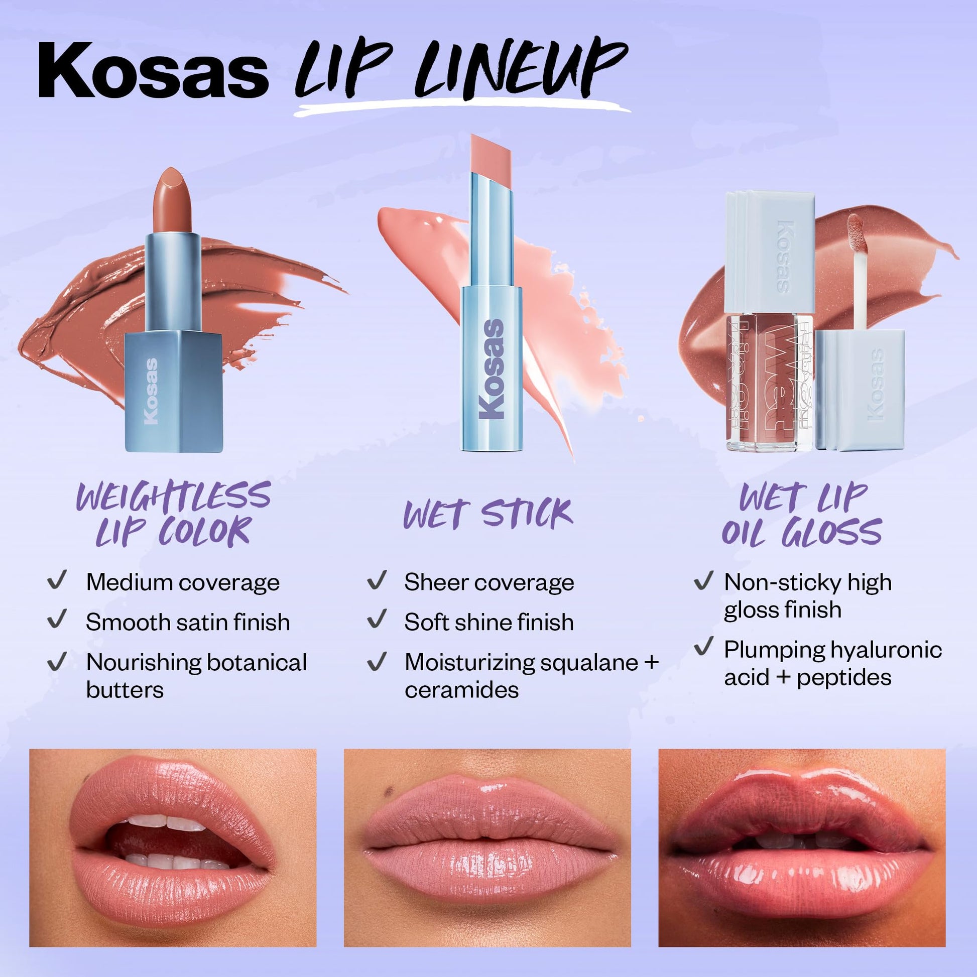 Kosas Wet Stick Moisturizing Shiny Sheer Lipstick with Ceramides, Hyaluronic acid, Peptides and Mango Butter - Soothes, Softens, and Moisturizes Lips – Malibu KosasBuy Supplements Australia