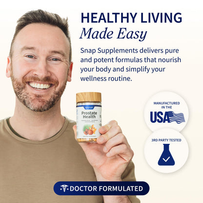 Snap Supplements Prostate Health Supplement with Saw Palmetto for Men, DHT Blocker - Helps Support Male Urinary Tract and Prostate for Mens Health
