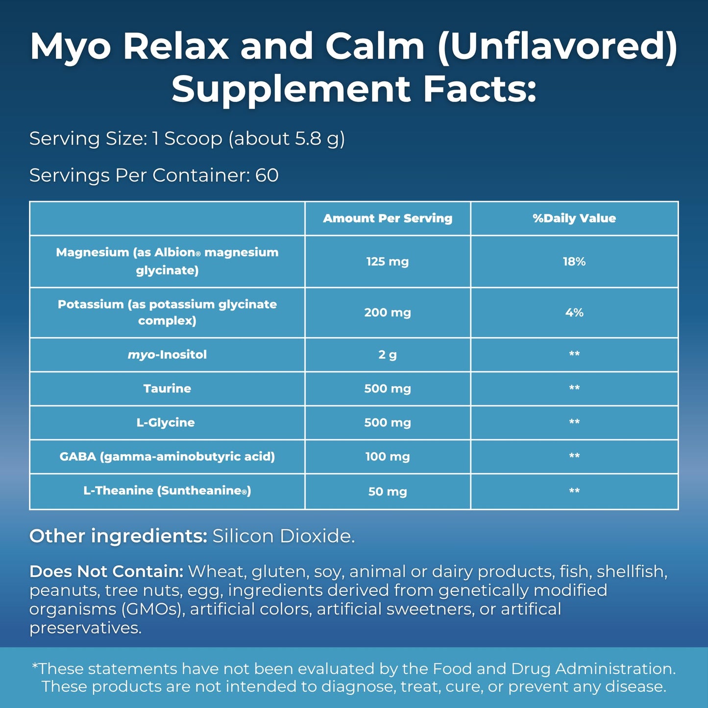 MYOXCIENCE Myo Relax & Calm | Myo-Inositol, L-Theanine, Taurine, Magnesium & GABA | Supports Sleep, Neurotransmitter & Hormone Support (Unflavored) (60 Servings) MYOXCIENCE buy supplements Au