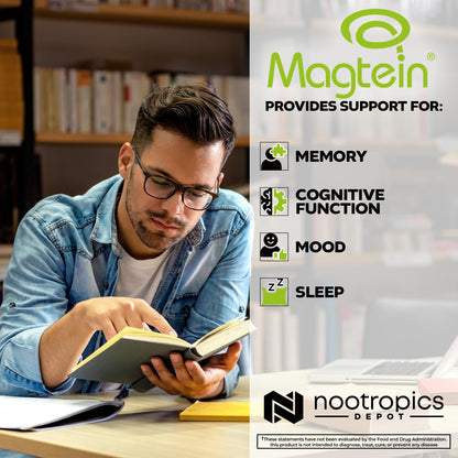 Nootropics Depot Magtein Magnesium L-Threonate Capsules | 90 Count | Mineral Supplement | Natural | Supports Mitochondrial Function | Boosts Energy and Cognitive Function Nootropics DepotBuy Supplements Australia
