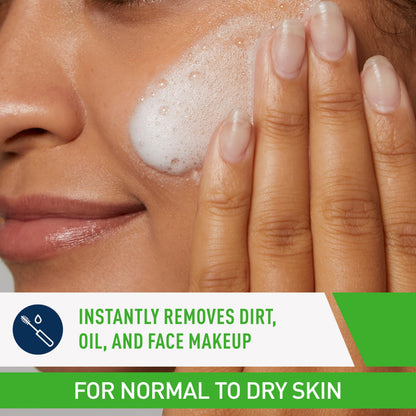 CeraVe Hydrating Cream To Foam Cleanser, Makeup Remover Face Wash For Dry Skin