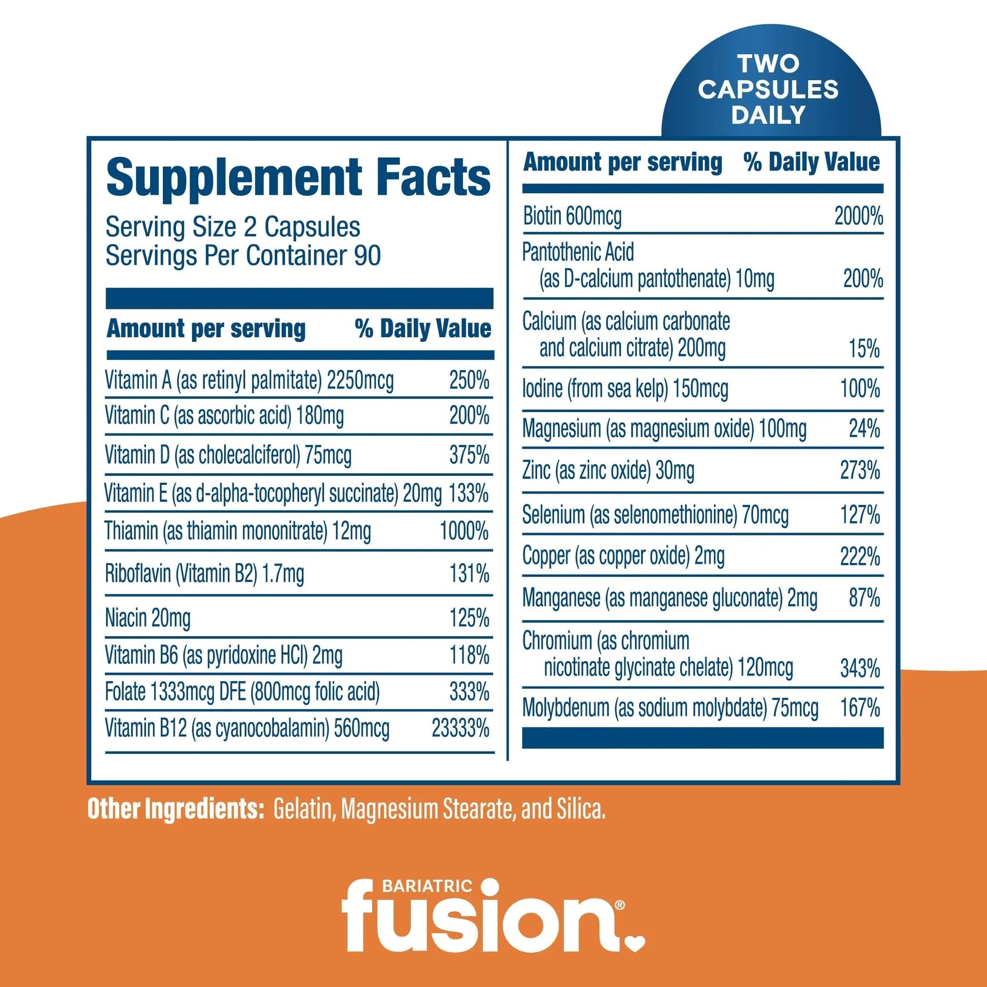 Bariatric Fusion Bariatric Multivitamin Without Iron | Post Bariatric Surgery Patients | Iron Free Bariatric Vitamin Bariatric Fusion