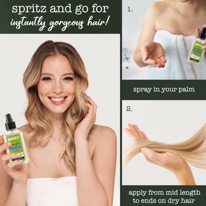 SAUCE BEAUTY Guac Hair Gloss, 3 Fl Oz High Intensity Shine, Jojoba Oil, Green Tea Extract & Squalane to Smooth, Boost Shine & Control Frizz for Sleeker, Softer, More Manageable Hair, Vegan Formula SAUCE BEAUTYBuy Supplements Australia