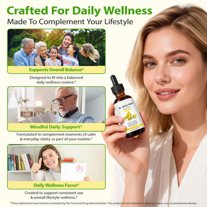 YEMFGQOE St Johns Wort Tincture | Mood Support | Alcohol Free Liquid Extract Drops | Hypericum Perforatum | Vegan, Non-GMO, Gluten Free | 2 fl oz
