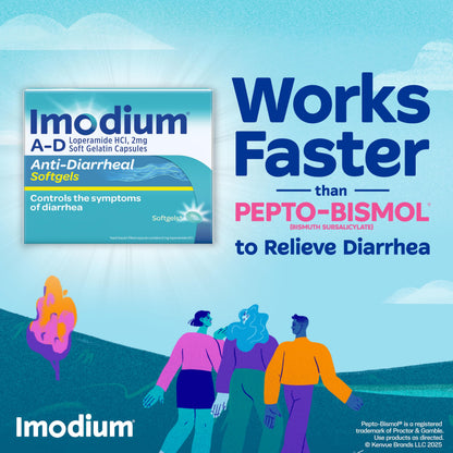 Imodium A-D Fast-Acting Anti-Diarrheal Softgels, Loperamide HCl 2 mg, Travel Essential Diarrhea Relief Medicine for Adults, 24 Count, Anti Diarrhea Pills,Easy to Swallow, for Ages 12+ Imodium buy supplements Au