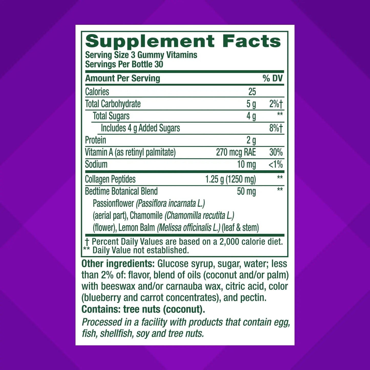 vitafusion Nighttime Skin Support (1), Beauty Supplement with Retinol (Vitamin A RAE), Collagen & Bedtime Botanicals Vitafusion