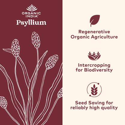 ORGANIC INDIA Psyllium Husk Capsules - Fiber Supplement, Healthy Elimination - Vegan, Keto Friendly, Gluten-Free, USDA Certified Organic, Non-GMO