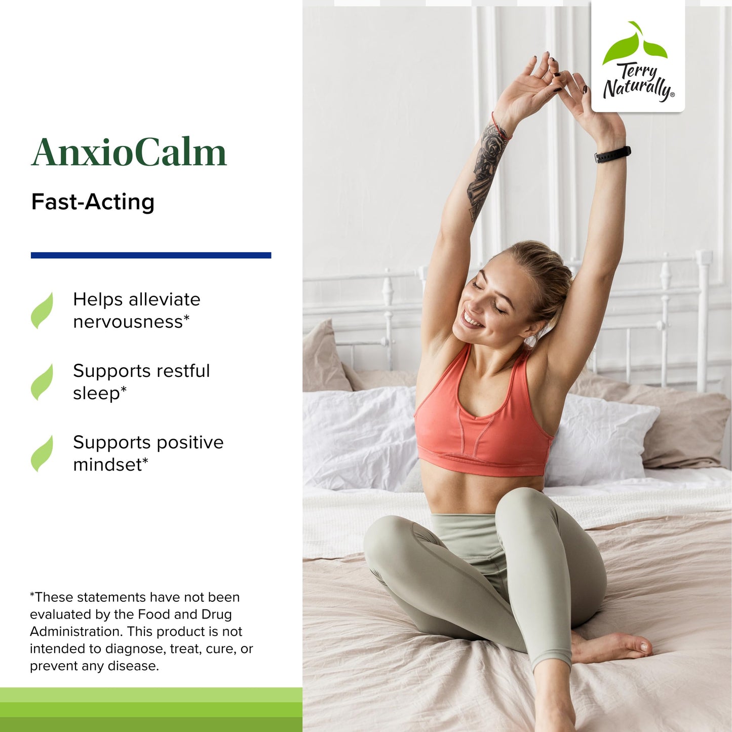 Terry Naturally AnxioCalm - 75 Tablets - Fast-Acting, Non-Drowsy, Non-Addictive Formula - Safe for Adults & Children 4+ Years - Non-GMO - 37 Servings Terry NaturallyBuy Supplements Australia