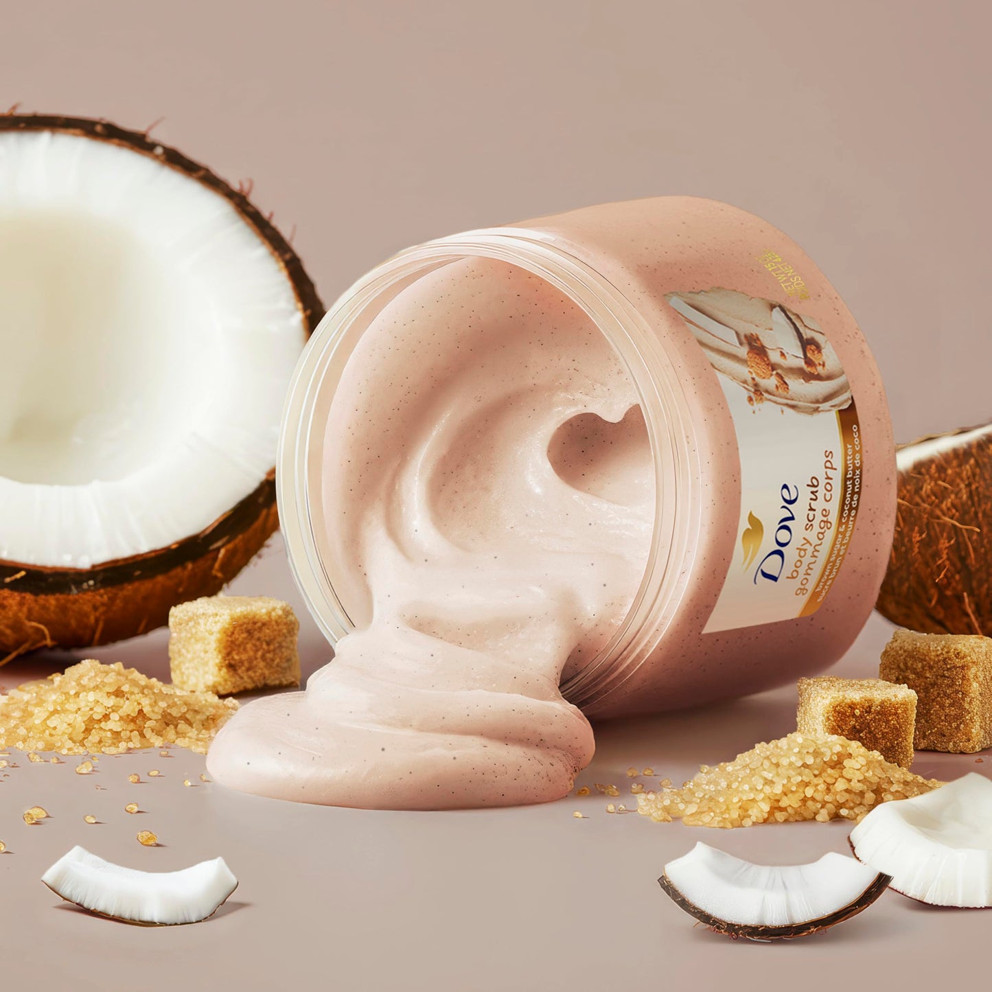 Dove Brown Sugar and Coconut Butter Body Scrub Exfoliates and Deeply Nourishes for Smooth, Radiant Skin 15 oz
