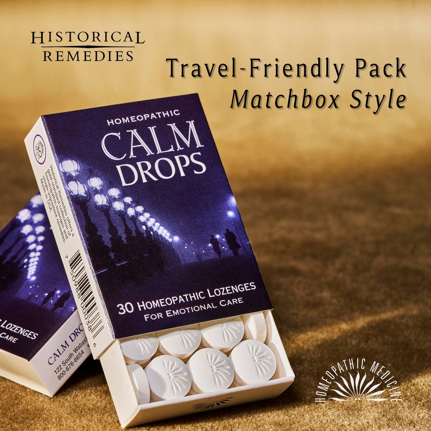 Historical Remedies Calm Drops Homeopathic Lozenges (1 Pack)| Natural Care for Emotional Stress Relief, Vegan & Gluten-Free Organic Vanilla Flavor Drops to Promote Relaxation and a Sense of Calm