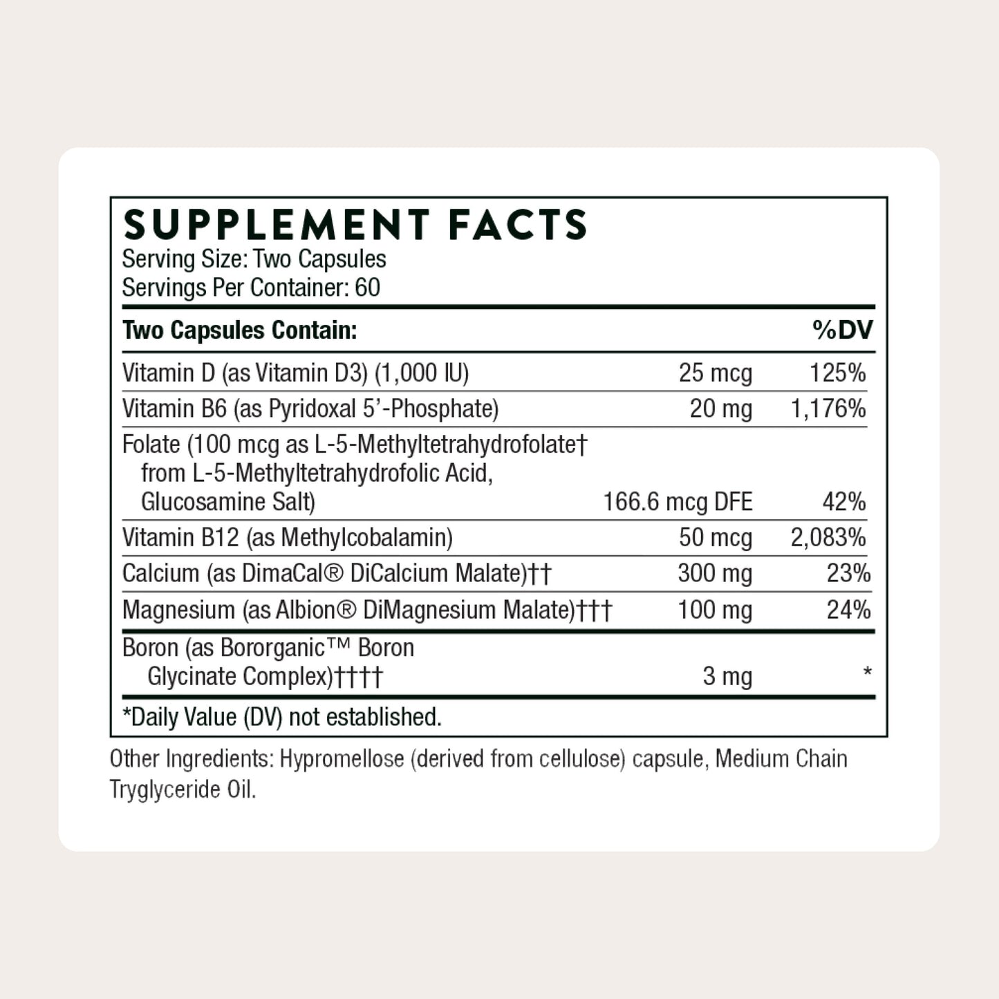 THORNE - Advanced Bone Support - Bone Health Supplement for Women & Men with Calcium, Magnesium, Vitamin D, B Vitamins, Folate & Boron* - Gluten, Dairy & Soy-Free - 120 Capsules THORNE buy supplements Au
