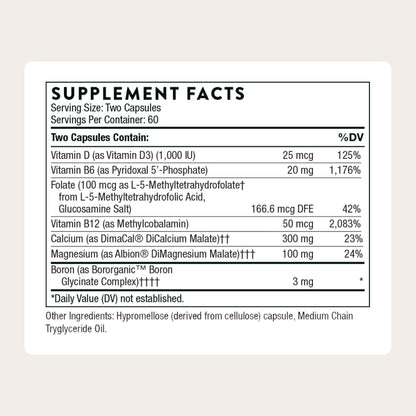 THORNE - Advanced Bone Support - Bone Health Supplement for Women & Men with Calcium, Magnesium, Vitamin D, B Vitamins, Folate & Boron* - Gluten, Dairy & Soy-Free - 120 Capsules THORNE buy supplements Au