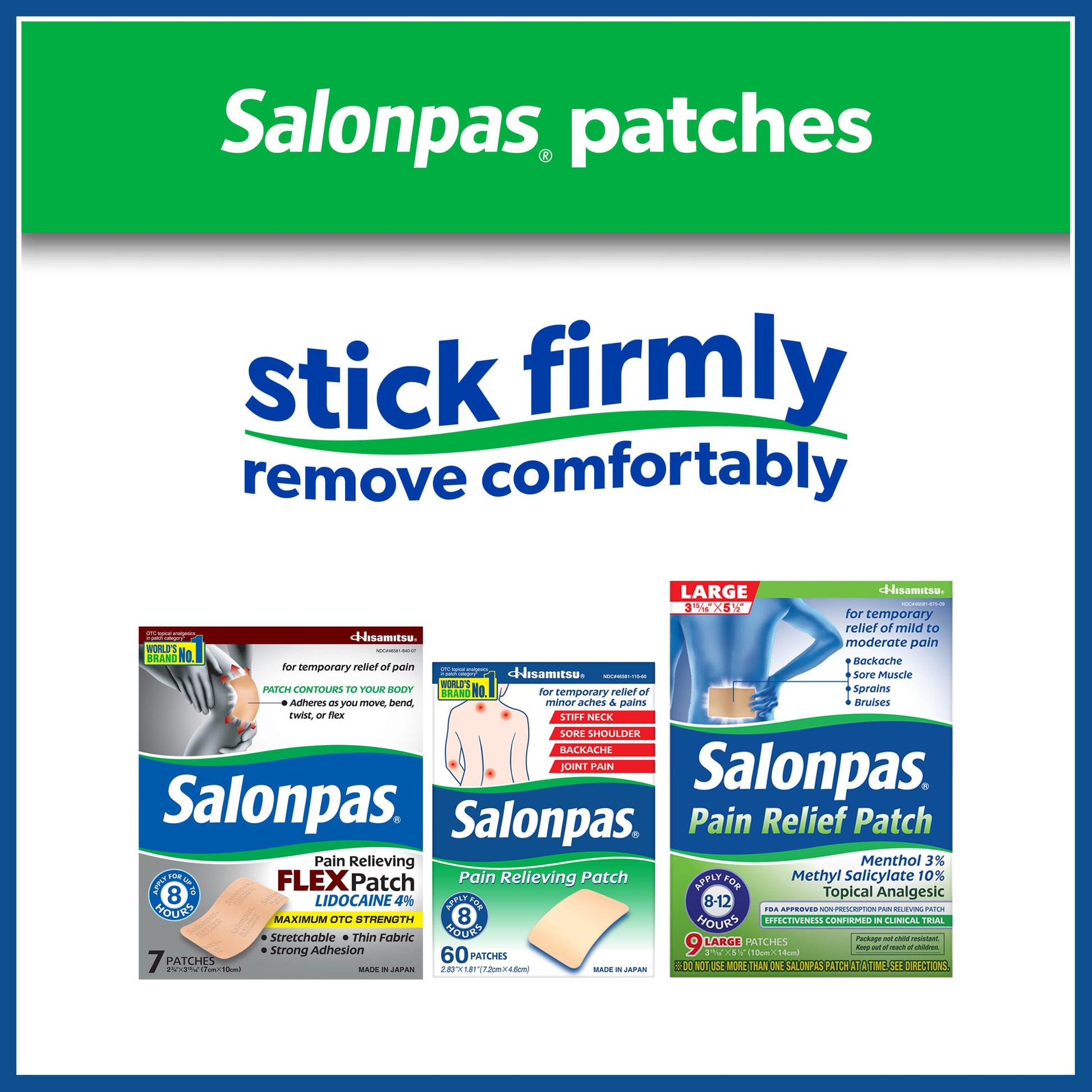 Salonpas Pain Relieving Patch, Large, 6 Count, for Back, Neck, Shoulder, Knee Pain and Muscle Soreness, 8 Hour Pain Relief Salonpas buy supplements Au