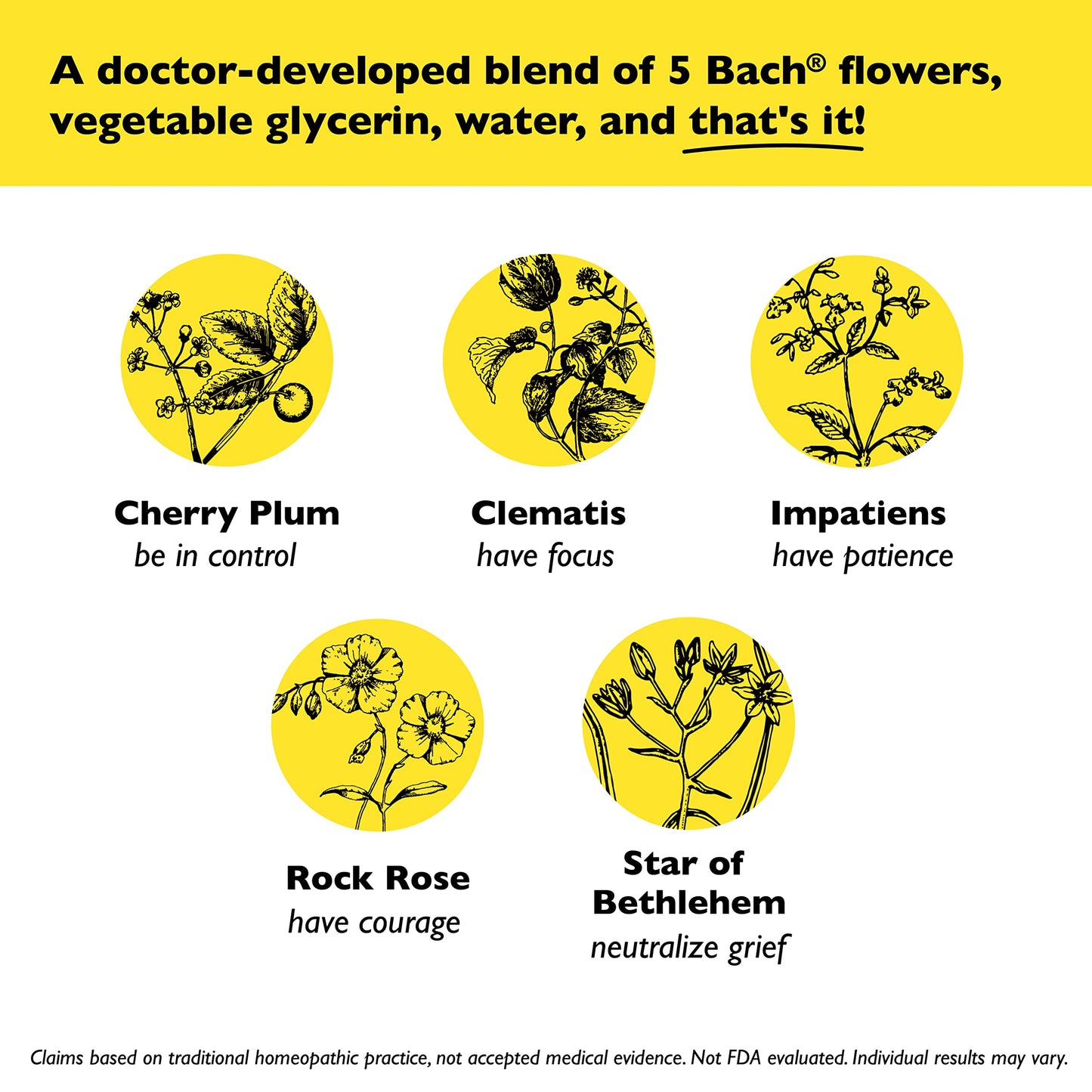 RESCUE Bach Remedy Dropper 20mL, Natural Stress Relief, Homeopathic Flower Essence, Vegan, Gluten & Sugar-Free, Non-Habit Forming (Non-Alcohol Formula)