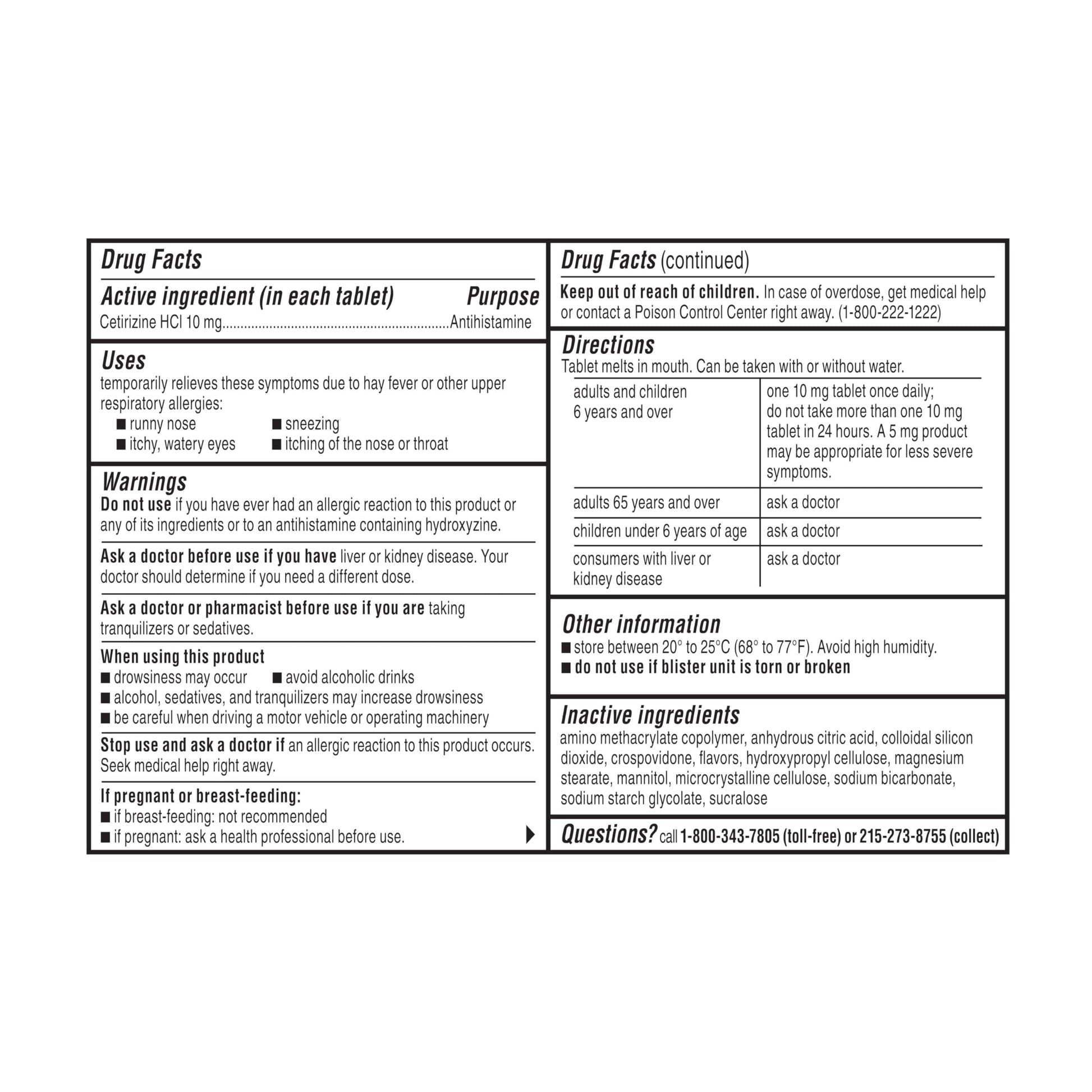 Zyrtec 24 Hour Dye-Free Allergy Relief Dissolve Tablets with 10 mg Cetirizine HCl, Citrus Flavored Antihistamine Allergy Medicine Helps Relieve Sneezing, Runny Nose, & Itchy Eyes, 24 ct Zyrtec buy supplements Au