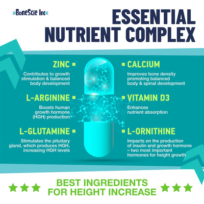 Height Growth Maximizer - Made in USA - Natural Height Increase Booster & Bone Growth Pills - Grow Taller Supplement for Adults, Teens & Kids - Vitamins for Boys & Girls to Get Taller - 120 capsules BONESCIE INCBuy Supplements Australia