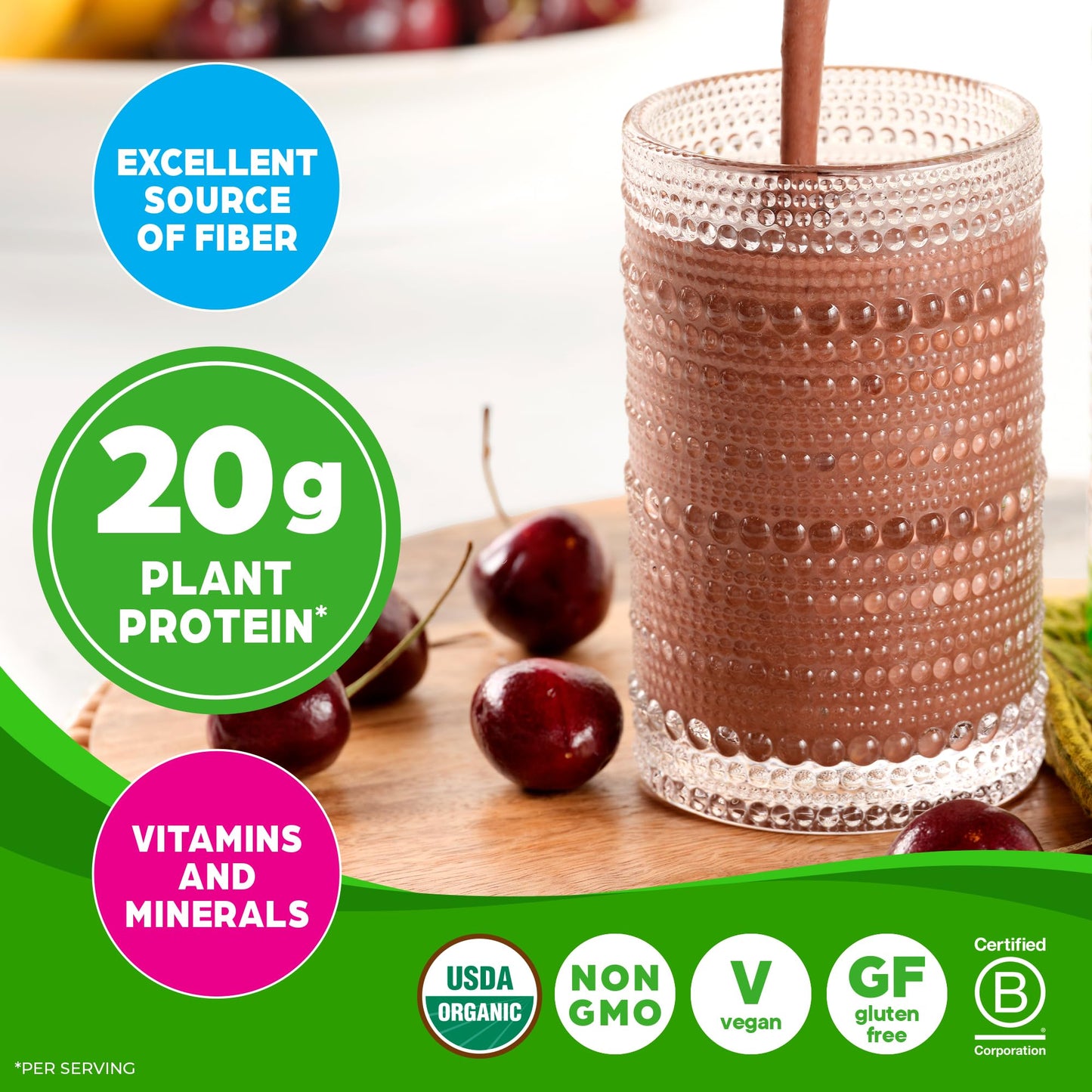 Orgain Organic Vegan Meal Replacement Protein Powder, Creamy Chocolate Fudge - 20g Plant Based Protein, Gluten Free, Dairy Free, Lactose Free, Soy Free, No Sugar Added,