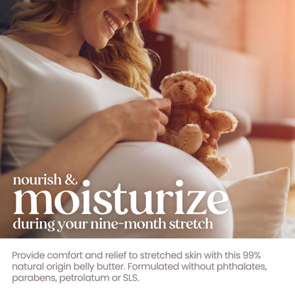 Burt's Bees Mama Belly Butter Stretch Mark Cream for Pregnancy Massages Body & Reduces Scar Appearance, Prenatal & Postnatal Tummy Skin Care
