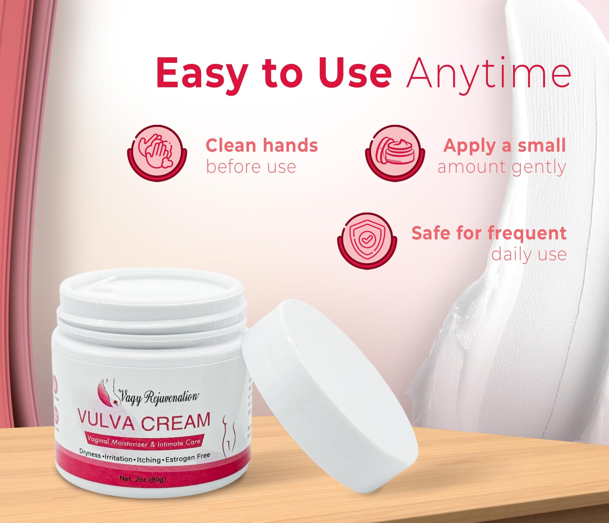 Vagy Rejuvenation Vulva Cream – Hydrating Vulva Moisture Cream for Women – Soothes Vaginal Itch, Alleviates Vaginal Dryness – Natural Vagina Cream with Sea Buckthorn & Hyaluronic Acid Vagy Rejuvenation buy supplements Au