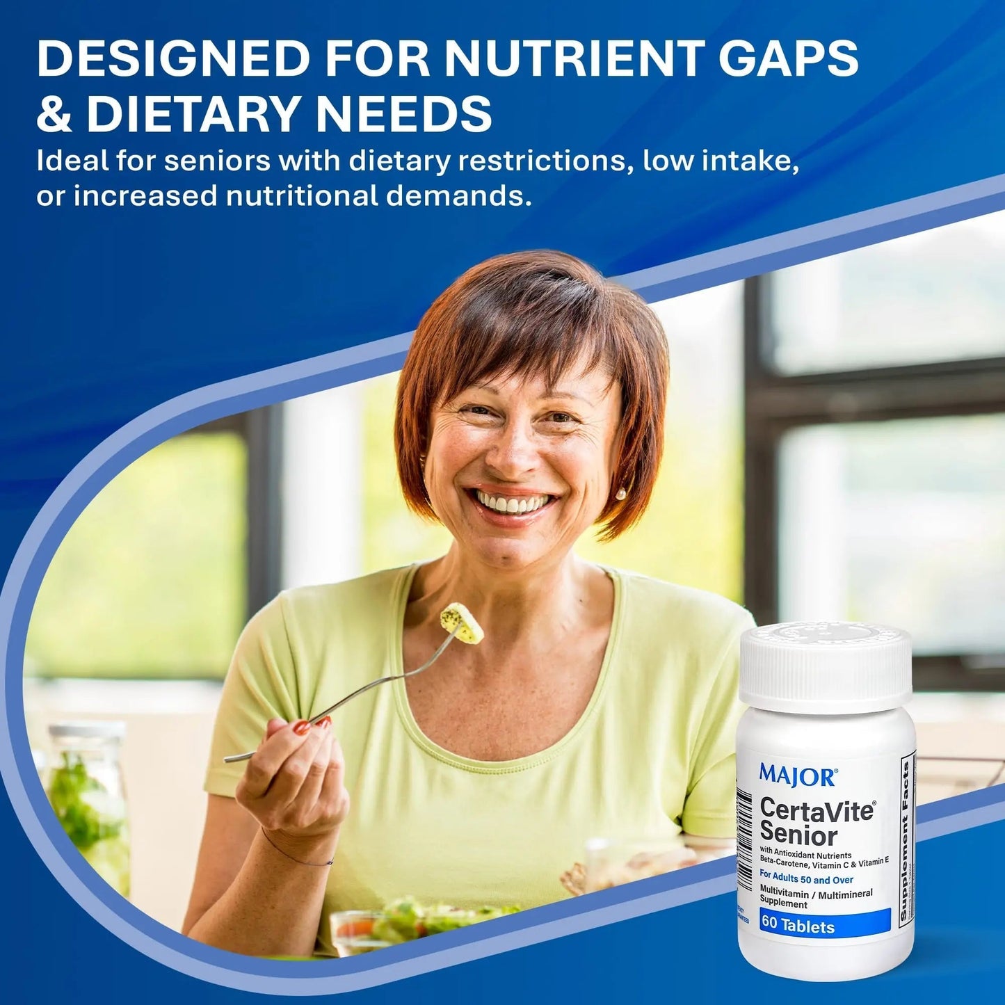MAJOR CertaVite Senior Multivitamin with Antioxidants – Multivitamin for Women and Men with Beta-Carotene, Iron MAJOR