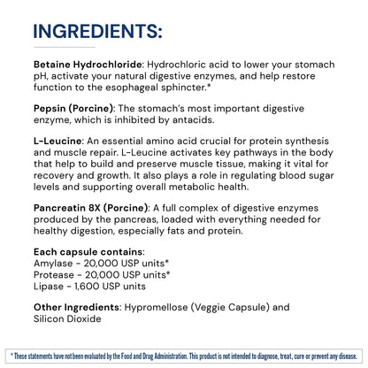 BodyHealth Digestive Enzymes Full Spectrum Digestive Support (180 caps), Betaine, Pepsin, Pancreatin BPP Loaded with Enzymes and Probiotics, Relief for Stomach Bloating, Heartburn, Gas, Constipation BodyHealthBuy Supplements Australia