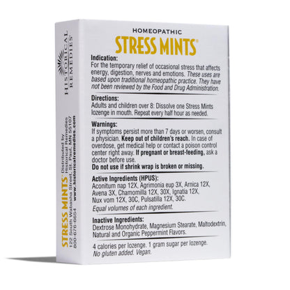 Historical Remedies Stress Mints (1 Pack) | Homeopathic Lozenges to Aid Stress & Digestion, Organic Peppermint Flavor, Vegan & Gluten-Free, Non-Habit Forming