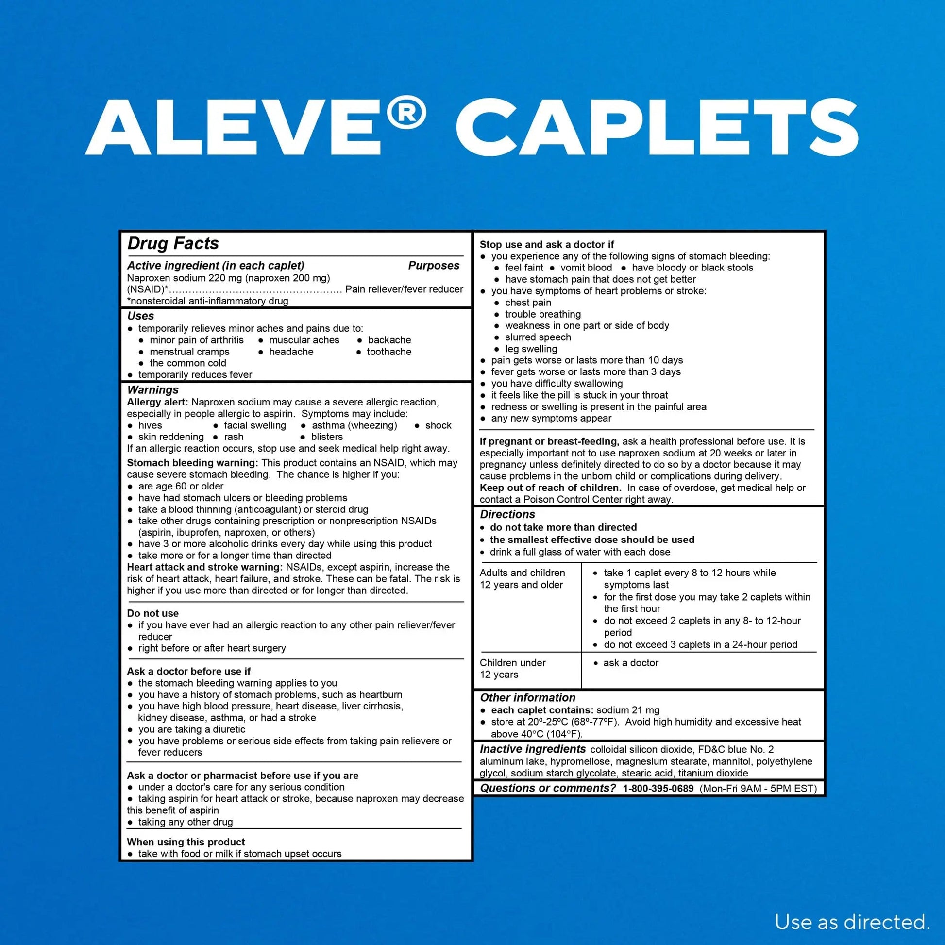 Aleve Pain Relief Naproxen Sodium Caplets ‐ 50 Count AleveBuy Supplements Australia