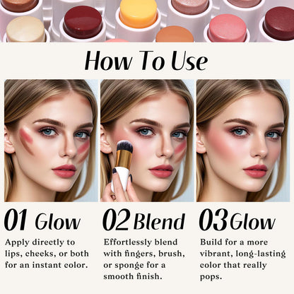 KIMUSE Face Sticks Trio, Cream Blush Stick & Highlighter Stick & Contour Stick for Sculpt the Cheeks, Long Lasting Cream Contour Stick Trio for Face Makeup, with Brush KIMUSEBuy Supplements Australia