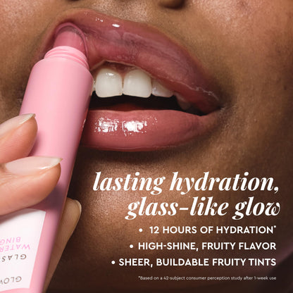 Glow Recipe Glass Balm Lip Treatment - 12Hr Hydrating Lip Balm & Moisturizer with Hyaluronic Acid to Smooth, Plump & Protect from Dryness - Sheer Pinky Red Tint, Strawberry Bingsoo (15 ml) Glow RecipeBuy Supplements Australia