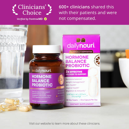 Daily Nouri Hormone Balance Probiotics for Women | Hormone Balance for Women | PMS, Hormonal Acne, & Bloating Support | 7 Clinically Studied Strains + Omega | 30-Day Supply Daily Nouri buy supplements Au