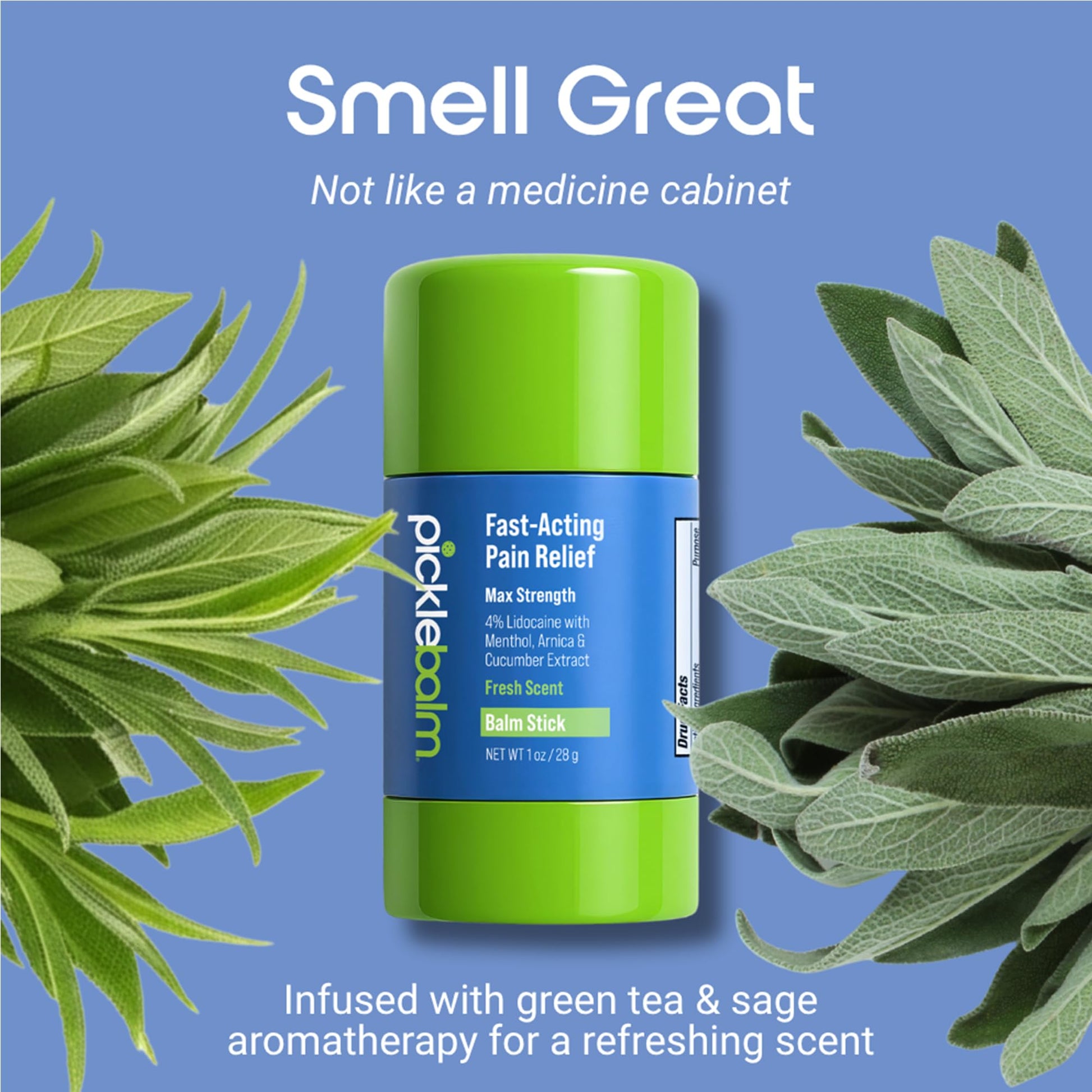 PickleBalm Pickleball In-Game Muscle Pain Relief Balm Stick with 4% Lidocaine, Arnica, Menthol, Cucumber Seed Extract for Shoulders, Knees, Wrists, and More, 1oz Stick PickleBalmBuy Supplements Australia
