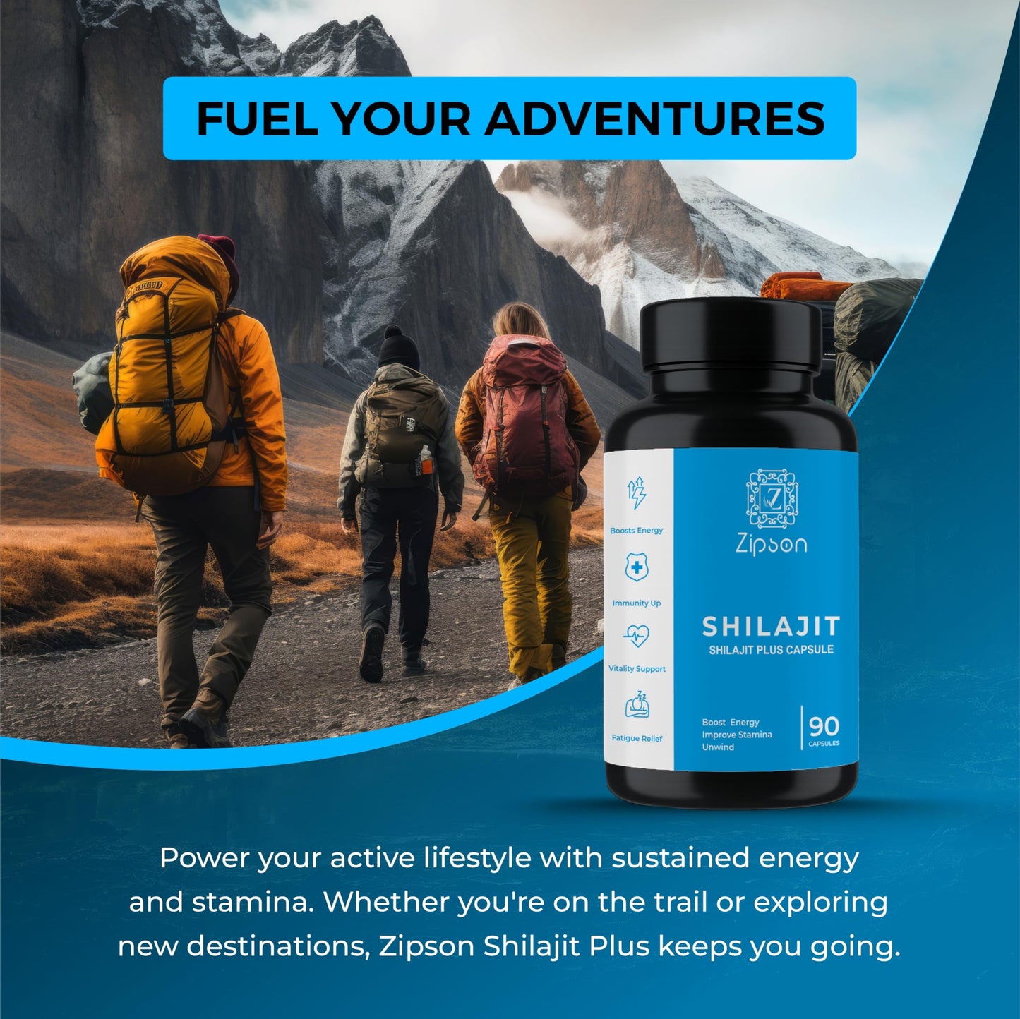 ZIPSON Shilajit for Men & Women | 90 Capsules | Himalayan Formula for Extra Power, Stamina & Immune Support | with Natural Fulvic Acid | Non-GMO | 500mg Per Serving ZIPSON buy supplements Au