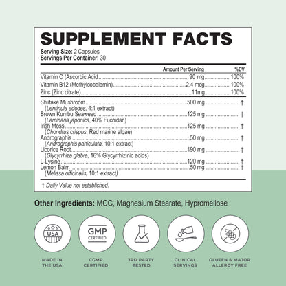 Simplix | Natural Supplement to Strengthen The Immune System | Respond to Outbreaks | Source of Highly Researched Mushroom & Seaweed Polysaccharides 60 Veggie Capsules (1 Pack) Papillex buy supplements Au