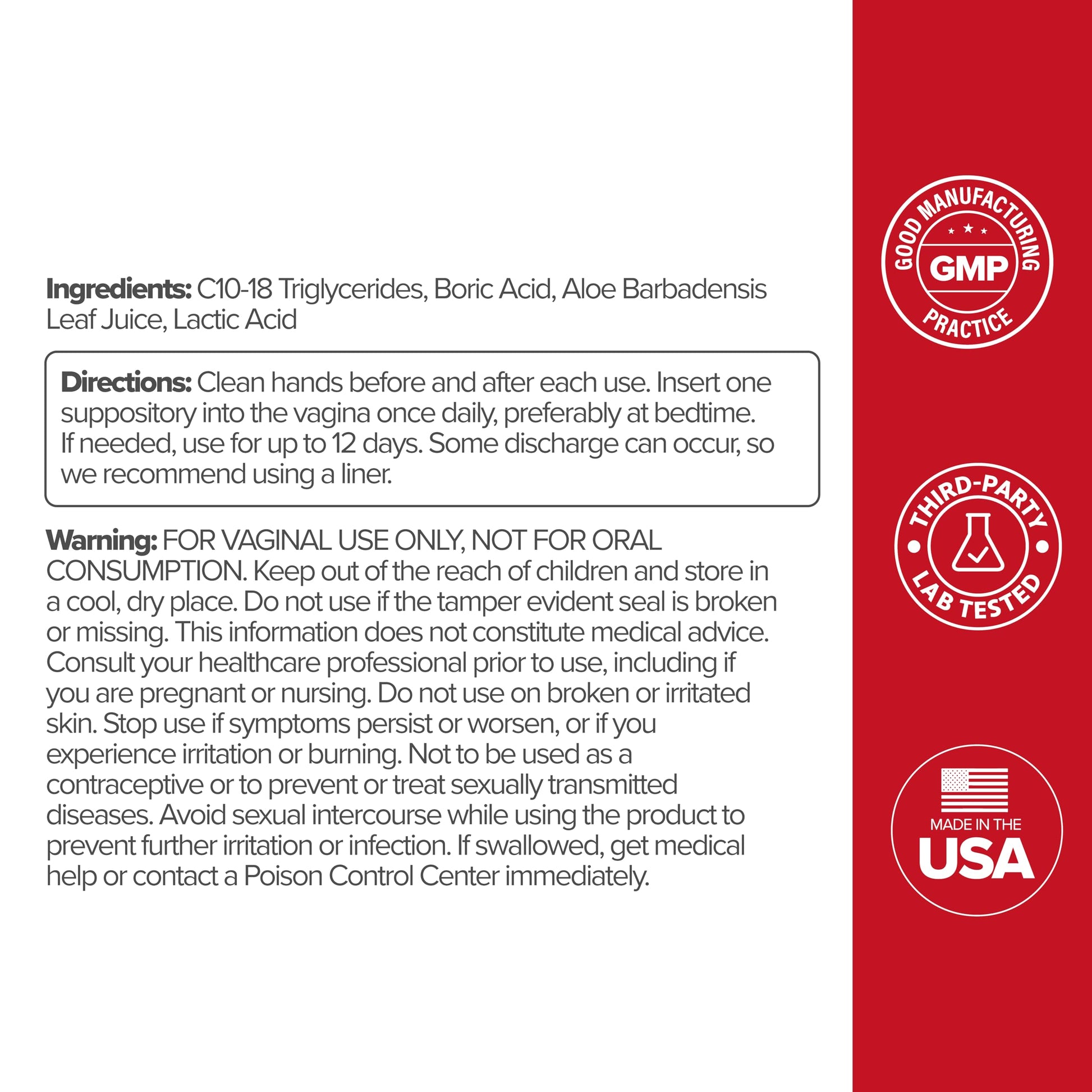 O Positiv URO Boric Acid Vaginal Suppository – with Lactic Acid, and Aloe for Fast Relief and Vaginal Odor Control – Vegan, Free from Parabens, Dyes, and Fragrances – 12 Count (Pack of 1) O Positiv buy supplements Au