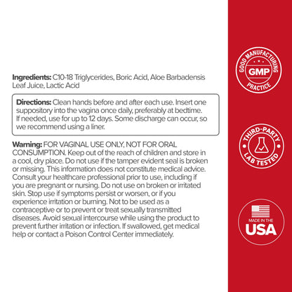 O Positiv URO Boric Acid Vaginal Suppository – with Lactic Acid, and Aloe for Fast Relief and Vaginal Odor Control – Vegan, Free from Parabens, Dyes, and Fragrances – 12 Count (Pack of 1) O Positiv buy supplements Au