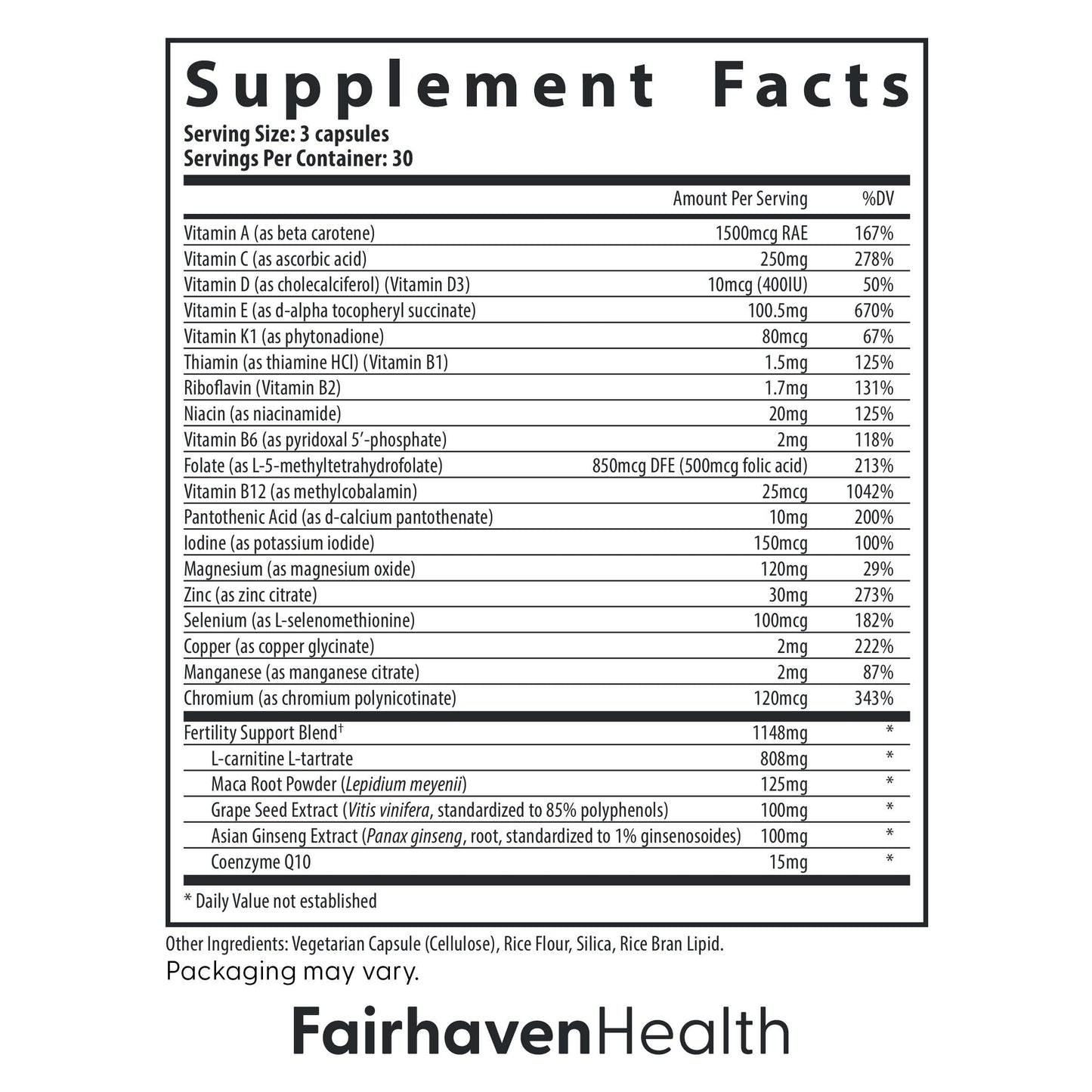 Fairhaven Health FertilAid for Men | Male Fertility Supplement for Count and Motility | Pre-Conception Support with L-Carnitine, CoQ10, Maca and Zinc | 90 Capsules | 3 Month Supply Fairhaven HealthBuy Supplements Australia