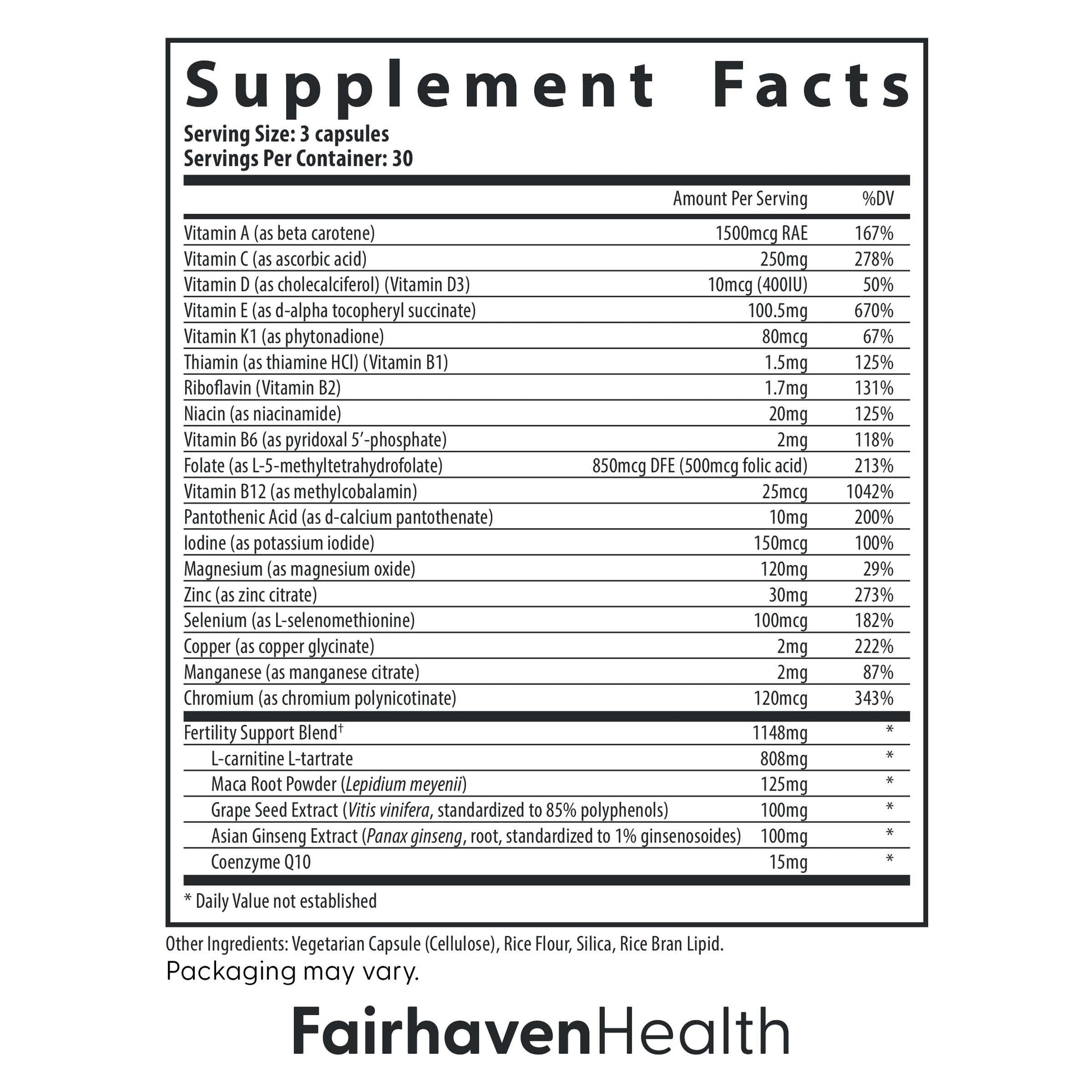 Fairhaven Health FertilAid for Men | Male Fertility Supplement for Count and Motility | Pre-Conception Support with L-Carnitine, CoQ10, Maca and Zinc | 90 Capsules | 3 Month Supply Fairhaven HealthBuy Supplements Australia