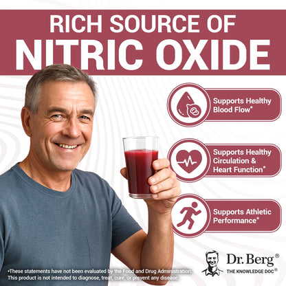 Dr. Berg Raw Organic Beet Powder from Real Earth-Grown Beets – USDA Certified Organic Beet Root Powder to Support Nitric Oxide Levels, Energy, Blood Flow, & Heart Health* – 30 Servings Dr. Berg NutritionalsBuy Supplements Australia