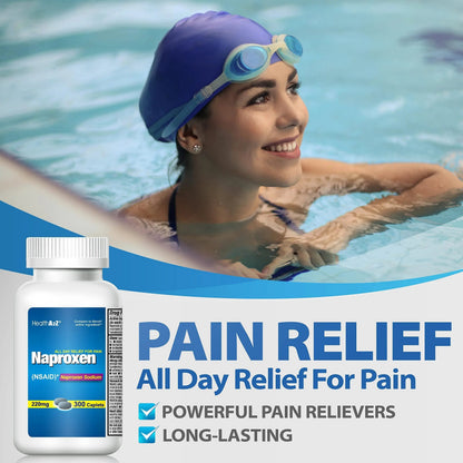 HealthA2Z® Naproxen Sodium 220mg | 300 Caplets | NSAID | Pain Reliever & Fever Reducer HealthA2ZBuy Supplements Australia