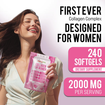 MERRY VITA Collagen for Women – Hydrolyzed Multi Collagen Peptides Types I, II, III, V & X – Collagen Supplement with Vitamin C, Biotin & Hyaluronic Acid – Grass Fed, Non-GMO, 240 Capsules MERRY VITA buy supplements Au